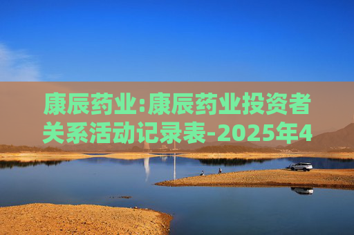 康辰药业:康辰药业投资者关系活动记录表-2025年4-6月