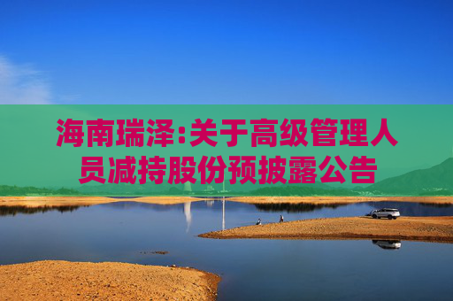 海南瑞泽:关于高级管理人员减持股份预披露公告
