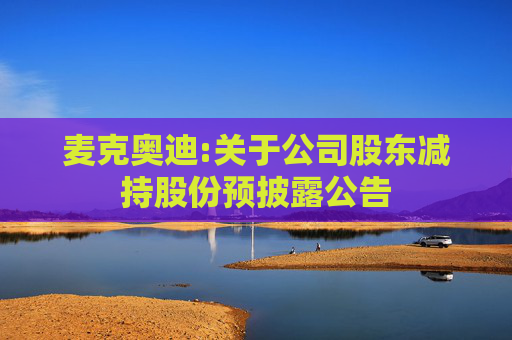 麦克奥迪:关于公司股东减持股份预披露公告  第1张