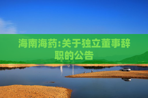 海南海药:关于独立董事辞职的公告