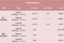 下周有6只新股申购 明天两大龙头来了！