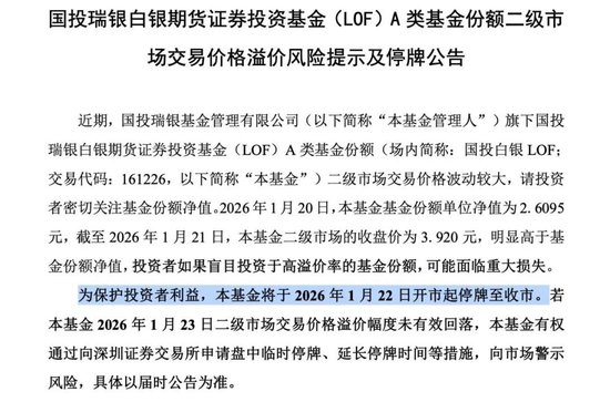 白银基金，明日全天停牌！  第1张